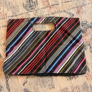 *Vintage* Momentum Textiles Stripe‎ Bag NeoCon Chicago '00s Black Red Blue Pink